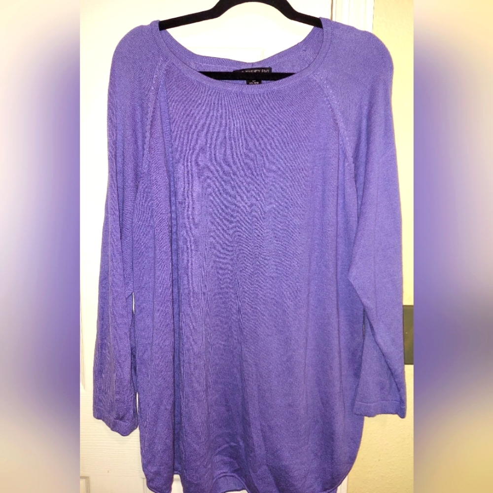 Two Twenty Five Purple Button Back Sweater Size 2X